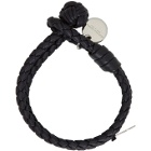 Bottega Veneta Navy Intrecciato Knot Bracelet