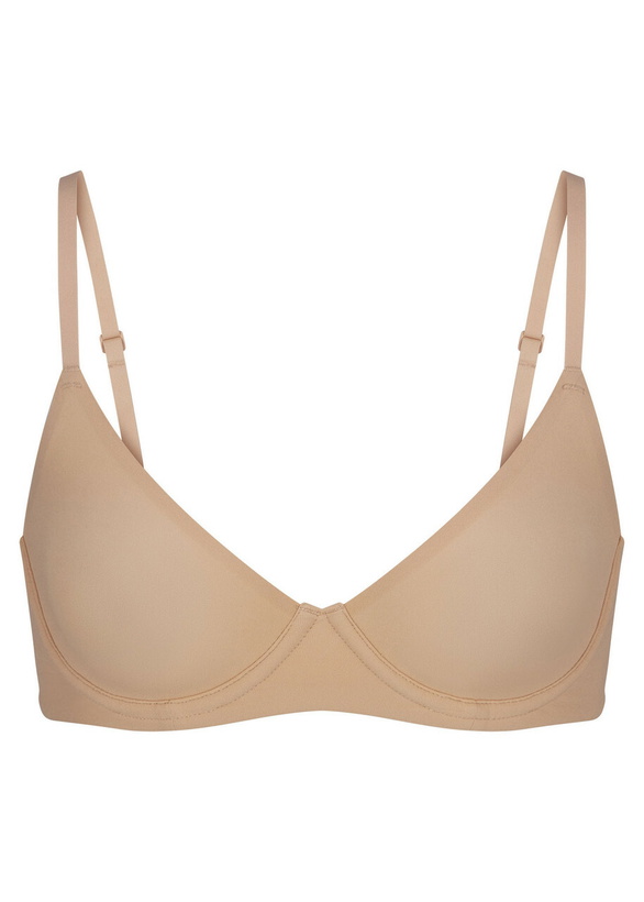 Photo: Skims Unlined Stretch-jersey Demi bra Beige