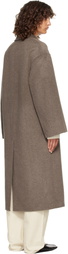 Loulou de Saison Taupe Borneo LDS Wool Drap Coat