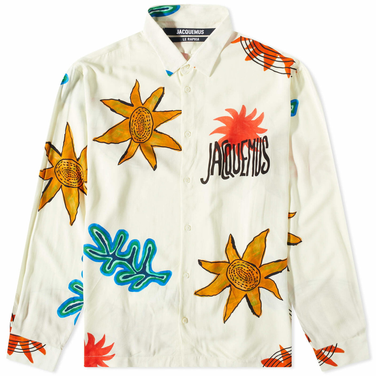 Jacquemus Men's Long Sleeve Art Sun Shirt in Beige