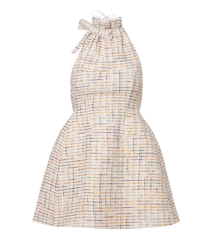 Photo: Shushu/Tong Halterneck cotton-blend tweed minidress