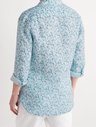 120% - Floral-Print Linen Shirt - Blue