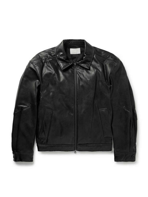 Photo: Amomento - Padded Crinkled Faux Leather Blouson Jacket - Black