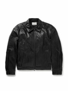 Amomento - Padded Crinkled Faux Leather Blouson Jacket - Black