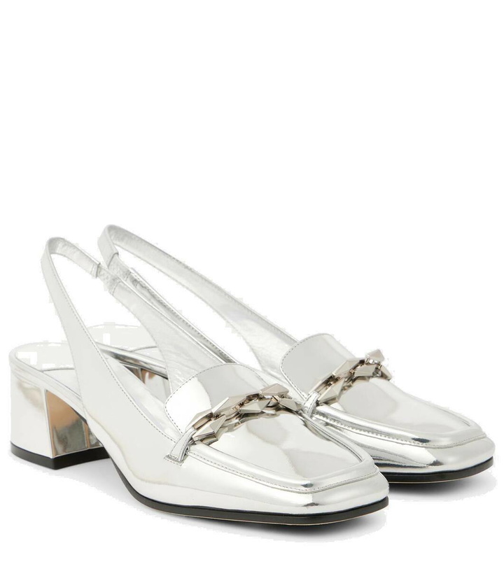 Photo: Jimmy Choo Diamond Tilda metallic leather slingback pumps