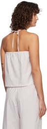 Deiji Studios White & Pink Tube Top