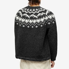 And Wander Men's Lopi Fair Isle Crew Knit in Black