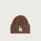 New Era LA Dodgers Wide Cuff Beanie Hat in Brown