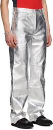 Marine Serre Silver Embossed Leather Pants
