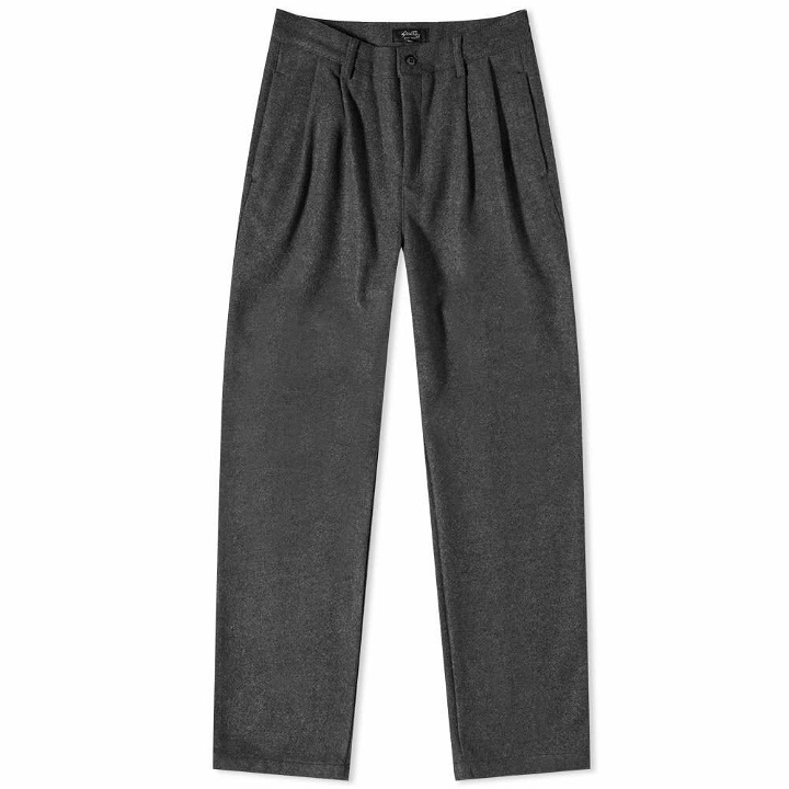 Photo: Stan Ray Men's Pleated Chino in Mid Grey Wool