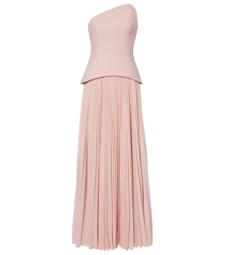 Photo: Solace London Britt pleated strapless gown
