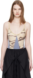 Baserange Blue & Beige Net Bodysuit