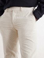 Rubinacci - Modaluca Tapered Cotton-Corduroy Trousers - Neutrals