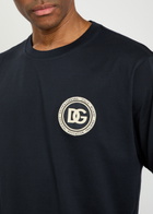 Dolce & Gabbana Logo-appliquéd Cotton T-shirt Navy