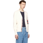 Thom Browne White Milano Stitch Four Bar Cardigan