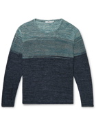 Inis Meáin - Ombré Donegal Linen Sweater - Blue