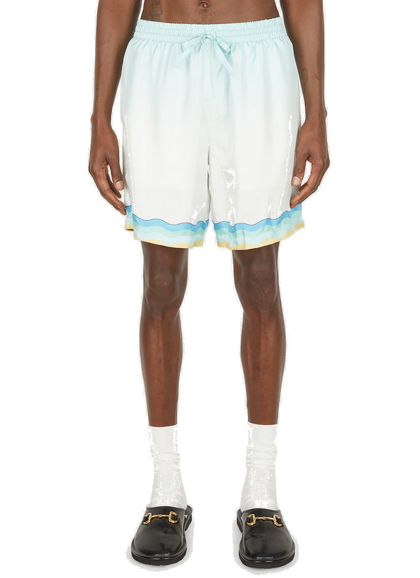 Photo: Shell Wave Silk Shorts in Blue