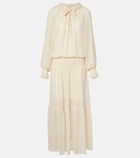 Xu Zhi Shirred tie-neck maxi dress
