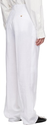 Moschino White Tailored Twist Linen Cloth Trousers