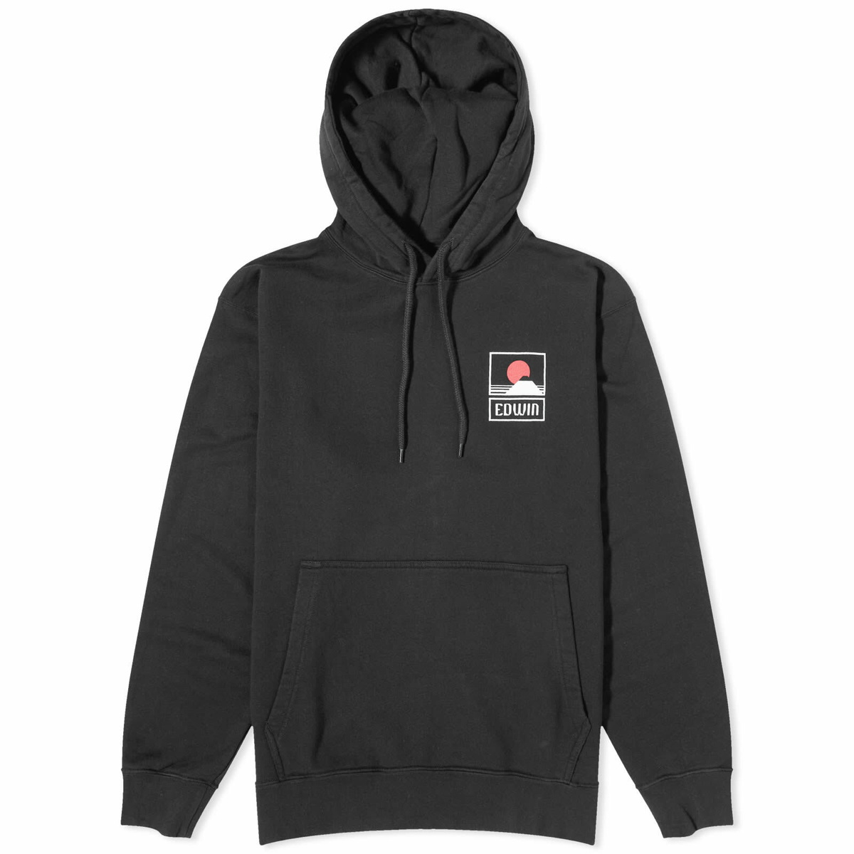 Edwin Men's Sunset On Mt Fuji Hoodie in Black Edwin