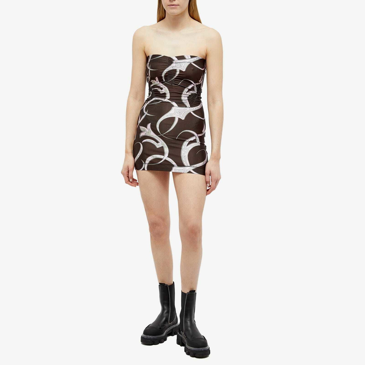 KNWLS Women's Skinn Bandeau Dress in American Spike Pink KNWLS
