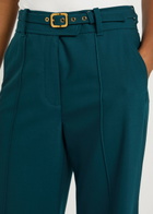 Zimmermann Rebellion Belted Stretch-wool Trousers Teal