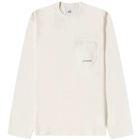 C.P. Company Men's Long Sleeve Pocket Logo T-Shirt in Gauze White