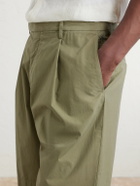 Boglioli - Straight-Leg Pleated Cotton-Blend Poplin Shorts - Green
