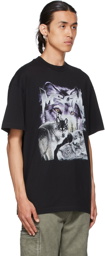 MSGM Black Wolf Print T-Shirt
