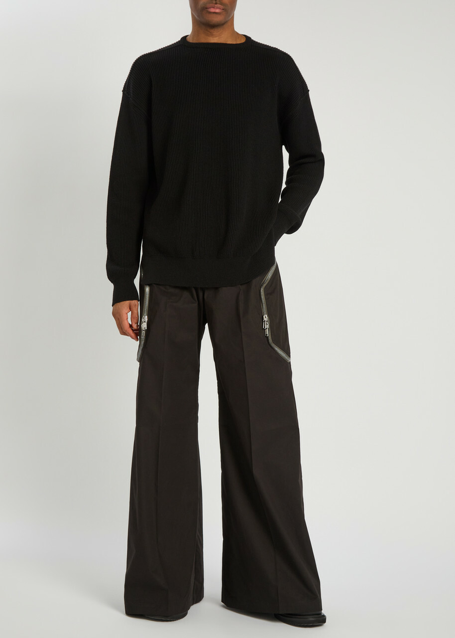 Rick Owens Jumbo Ribbed Wool Jumper Black