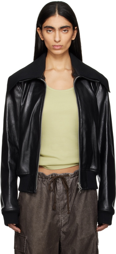 Photo: OUR LEGACY Black Pharos Leather Bomber Jacket