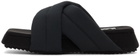 determ; Black Collagen Flat Sandals