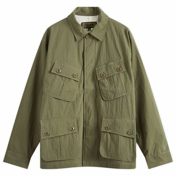 Photo: Uniform Bridge Men's Jungle Fatigue Jacket in Sage Green