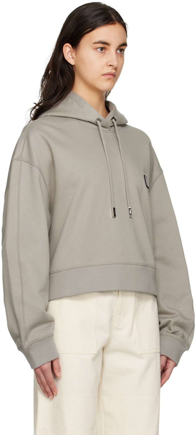 Wooyoungmi Gray Cropped Hoodie Wooyoungmi