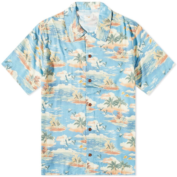 Photo: Nudie Jeans Co Men's Nudie Arvid Hawaii Vacation Shirt in Azure
