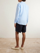 Altea - Samuel Straight-Leg Linen Drawstring Shorts - Blue