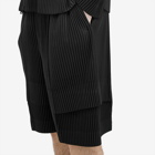 Homme Plissé Issey Miyake Men's Pleated Cargo Shorts in Black