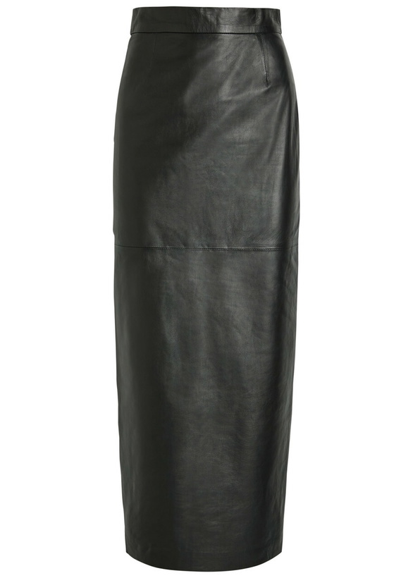 Photo: Skiim Huguette Leather Maxi Skirt Black