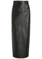 Skiim Huguette Leather Maxi Skirt Black