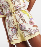 Tory Burch Floral high-rise linen shorts