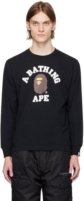 Photo: BAPE Black College Long Sleeve T-Shirt