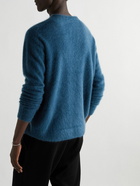 ATON - Garment-Dyed Brushed-Cashmere Sweater - Blue