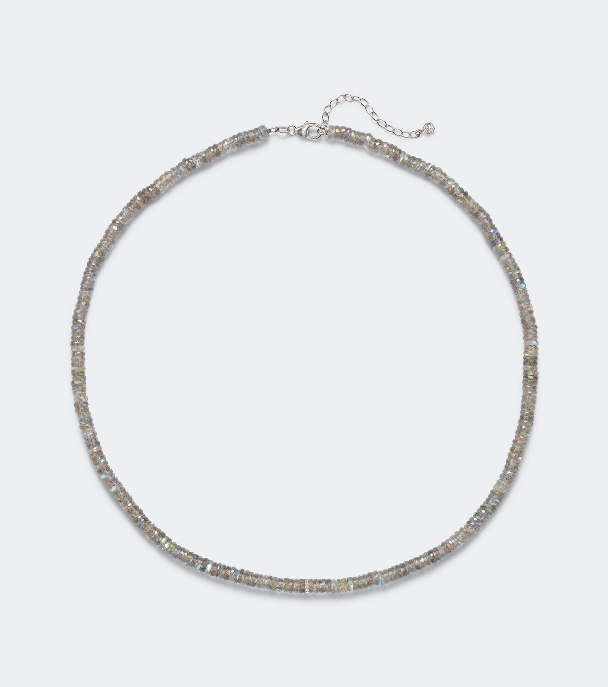 Sydney Evan 14kt gold beaded necklace with quartz and diamonds