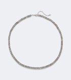 Sydney Evan 14kt gold beaded necklace with quartz and diamonds