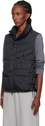 Stone Island Black G100003 Crinkle Reps Recycled Nylon Down Vest
