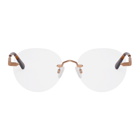 McQ Alexander McQueen Gold Rimless Circular Glasses