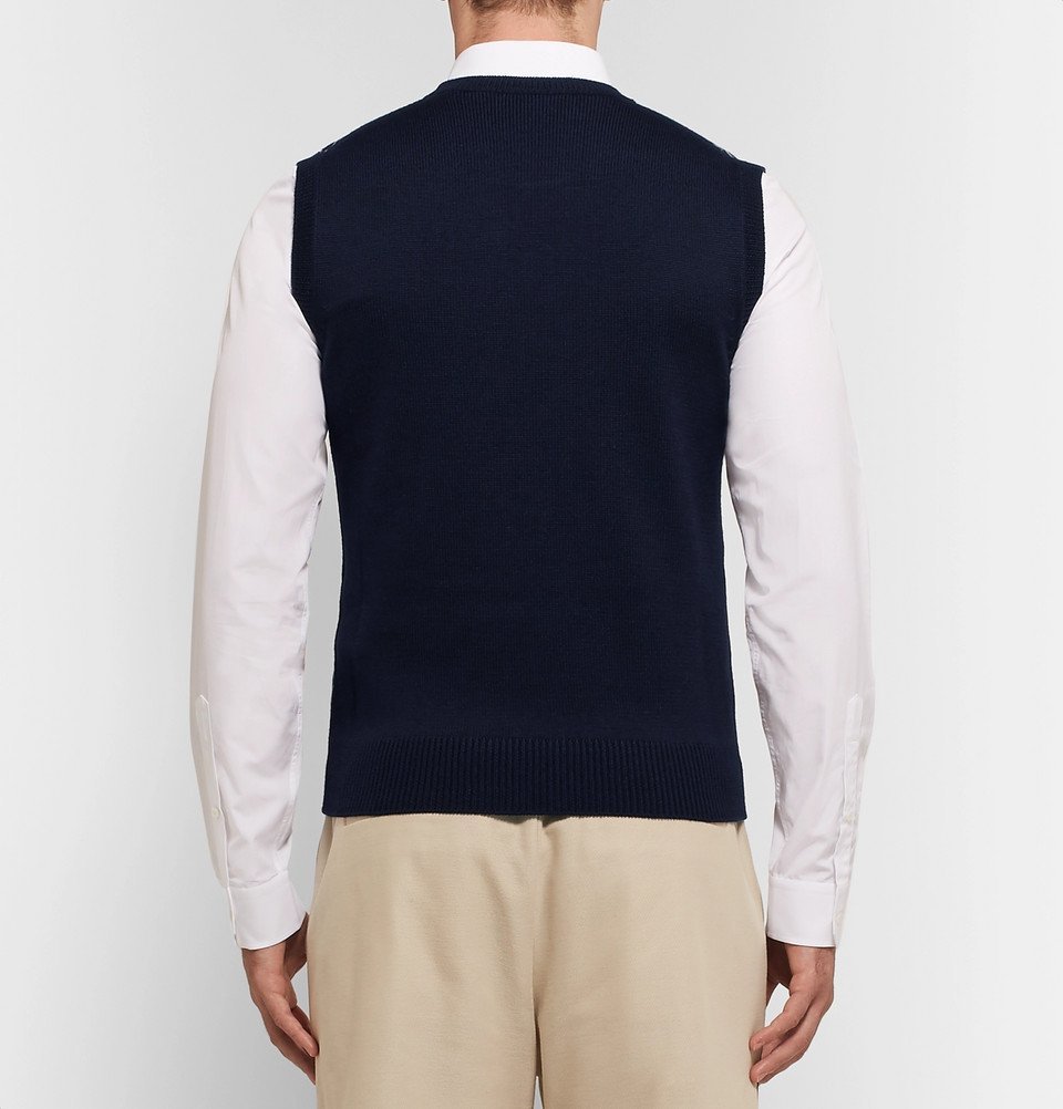 Gucci - Logo-Jacquard Wool Sweater Vest - Midnight blue Gucci