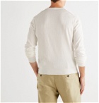TOM FORD - Slim-Fit Ribbed Cotton and Silk-Blend Henley T-Shirt - White