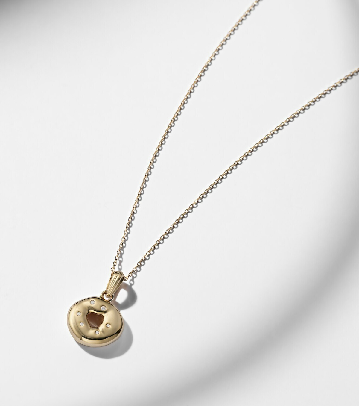 Stone and Strand Bagel Brunch 14kt gold pendant necklace with diamonds