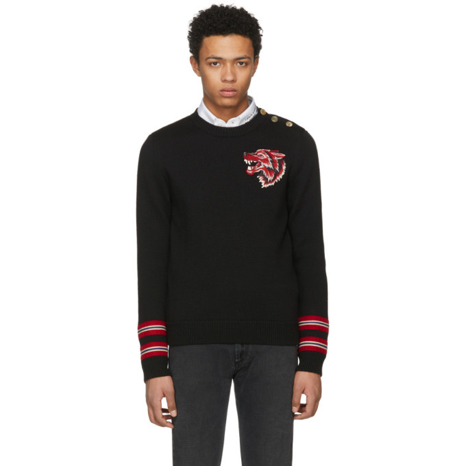 Photo: Gucci Black Wolf Patch Sweater